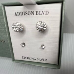 STERLING SILVER Set of Stud Earrings by Addison Blvd